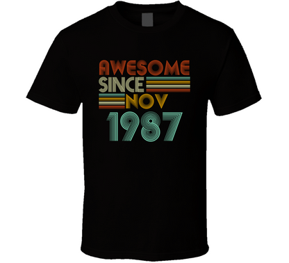 Awesome Since Nov 1987 Birthday Gift T Shirt