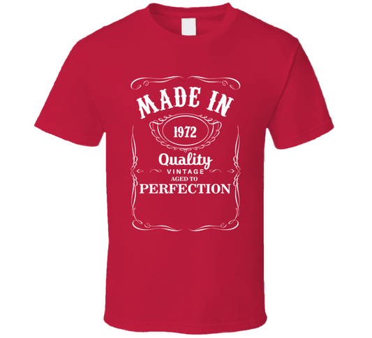 Made In 1972 Quality Vintage Aged To Perfection Birthday Gift T Shirt