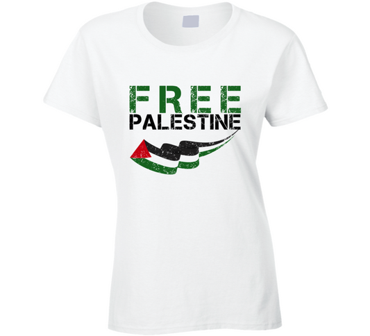 Support For Free Palestine Ladies T Shirt