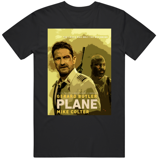 Gerard Butler And Mike Colter Plane Movie Fan Cool Gift T Shirt