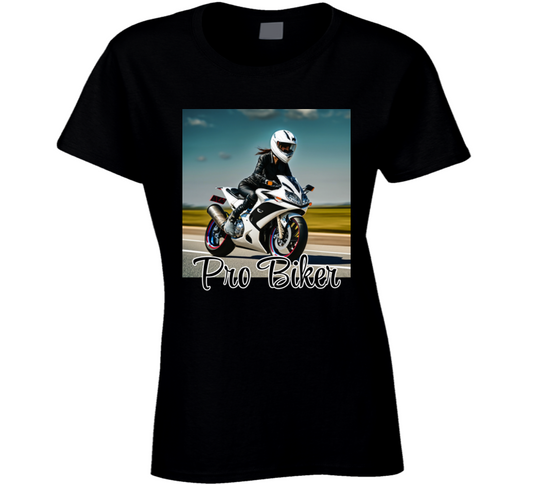 Lady Pro Motor Biker Ladies T Shirt