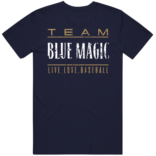 Team Blue Magic Live Love Baseball Cool Gift T Shirt