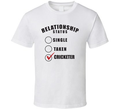 Single Taken Cricketer Relationship Status Funny Valentine Day Cool Gift T Shirt