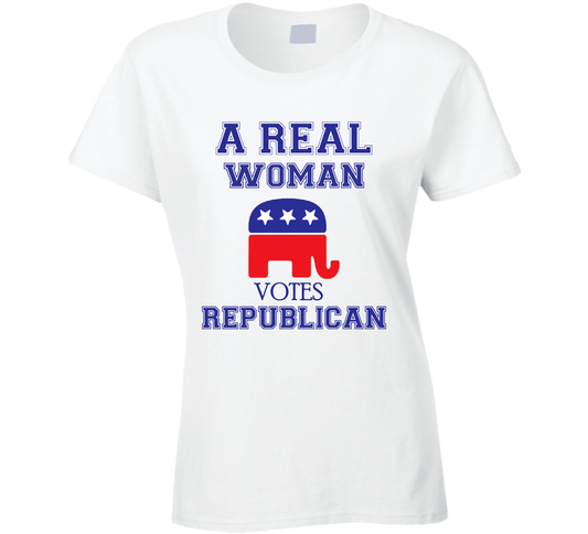 A Real Woman Votes Republican United States Political Supporter Ladies T Shirt