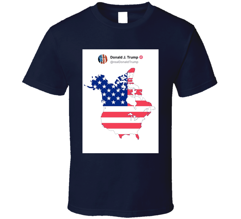 Donald Trump On Us Canada Map Funny T Shirt