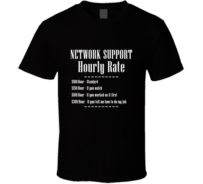 Network Support Job Hourly Rate Funny T Shirt