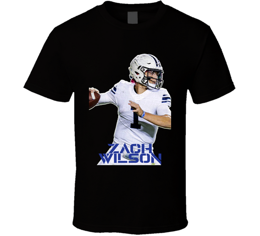 Zach Wilson In Action Nfl Draft Football Fan T Shirt