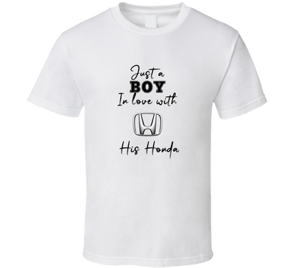 Just A Boy In Love With His Honda Car Lover T Shirt