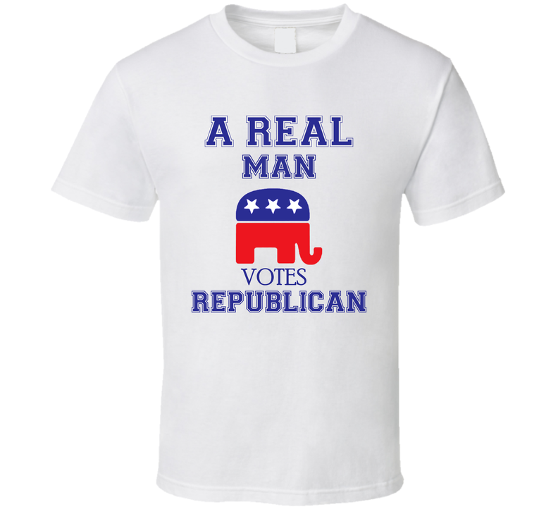 A Real Man Votes Republican United States Political Supporter T Shirt