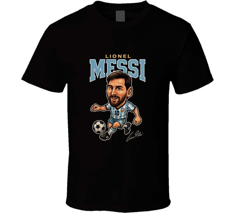Lionel Messi Vintage Retro Caricature Tee T Shirt