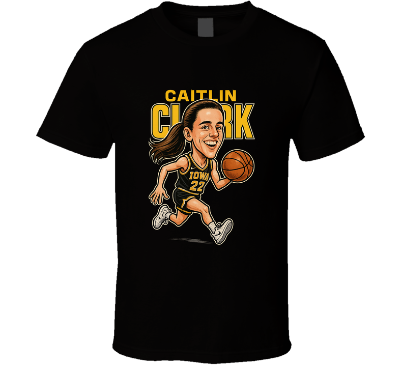 Caitlin Clark Vintage Retro Caricature Tee T Shirt